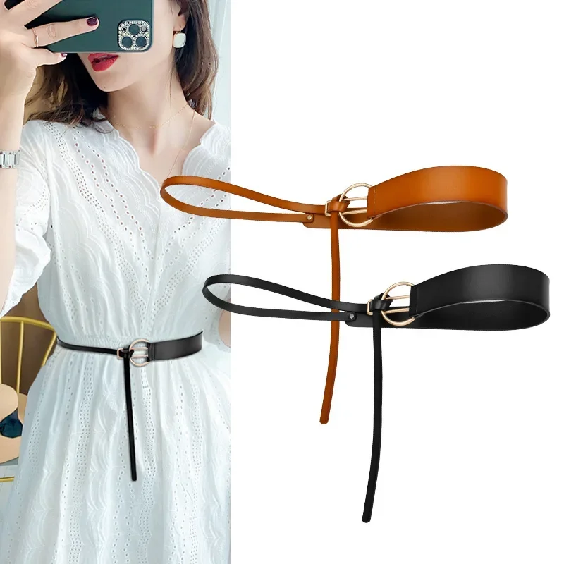 

High quality genuine leather women's belt fashion decorative dress windbreaker women's belt versatile jacket women's belt