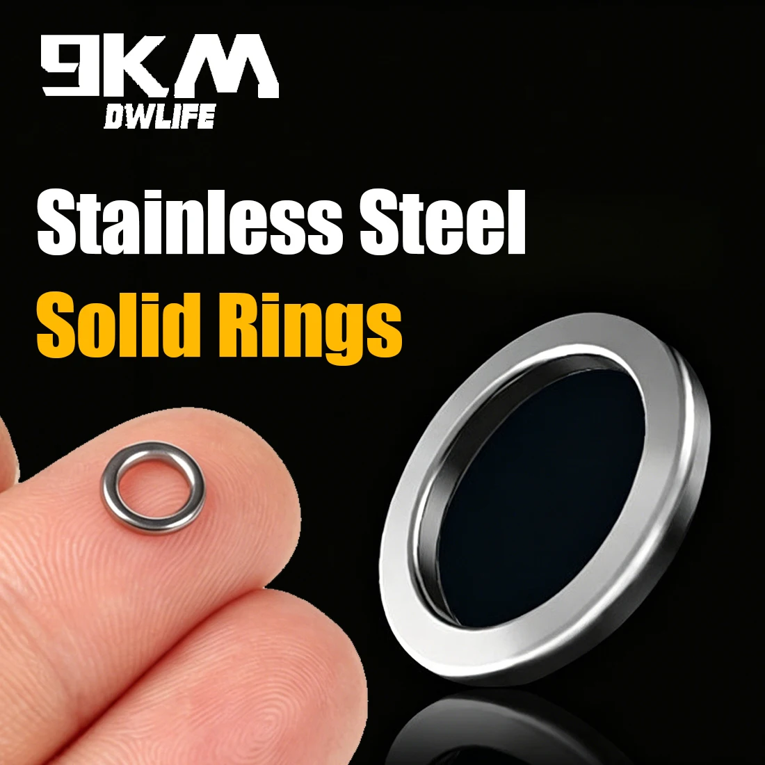 9KM Solid Ring Fishing 50pcs Stainless Steel Ring for Assist Hooks Jigs Butterfly Rigs Saltwater Freshwater Fishing