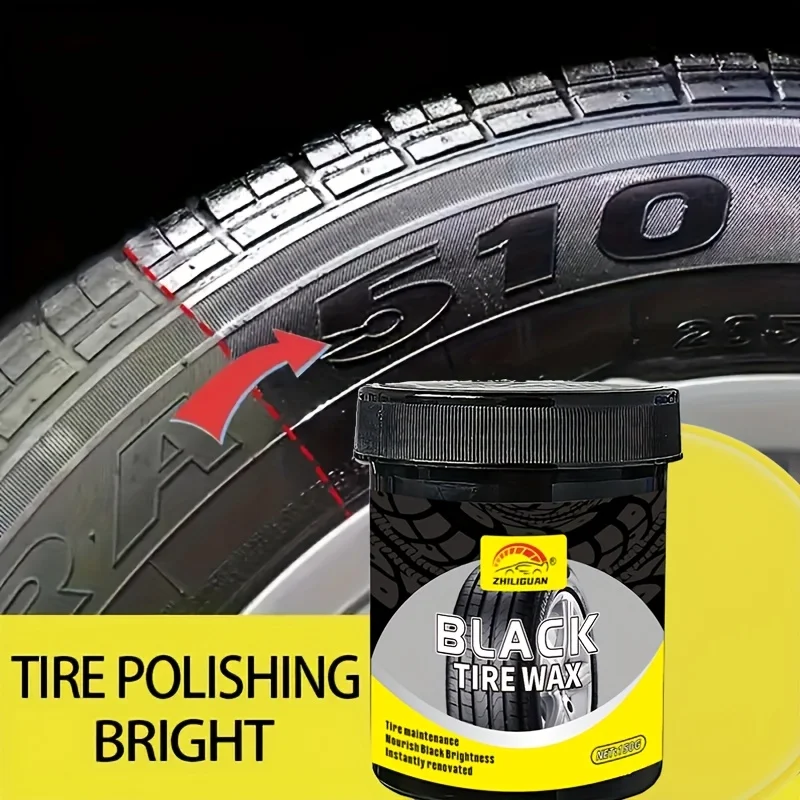 Black Tire Wax - Crystal Clear Car Restorer & Interior Renewal Coating Agent,  Glossy Finish, No Chemicals, for All Vehicle Type