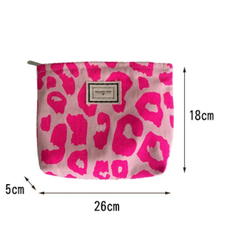 Leopard Print Cosmetic Bag Fashion Daily Clutch Makeup Bag Pouch Large Capacity Travel Toiletry Organizer Cosmetic Storage Bag