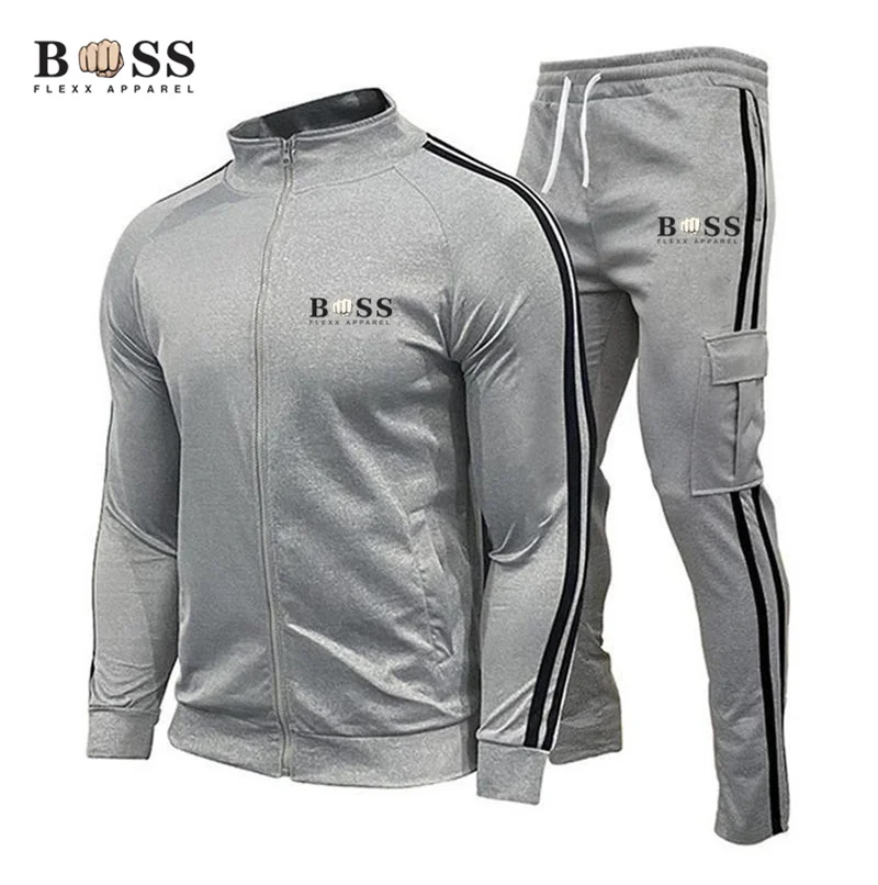 Conjunto de ropa deportiva con cremallera para hombre, pantalones de manga larga, alta calidad, moda, primavera y otoño, nuevo