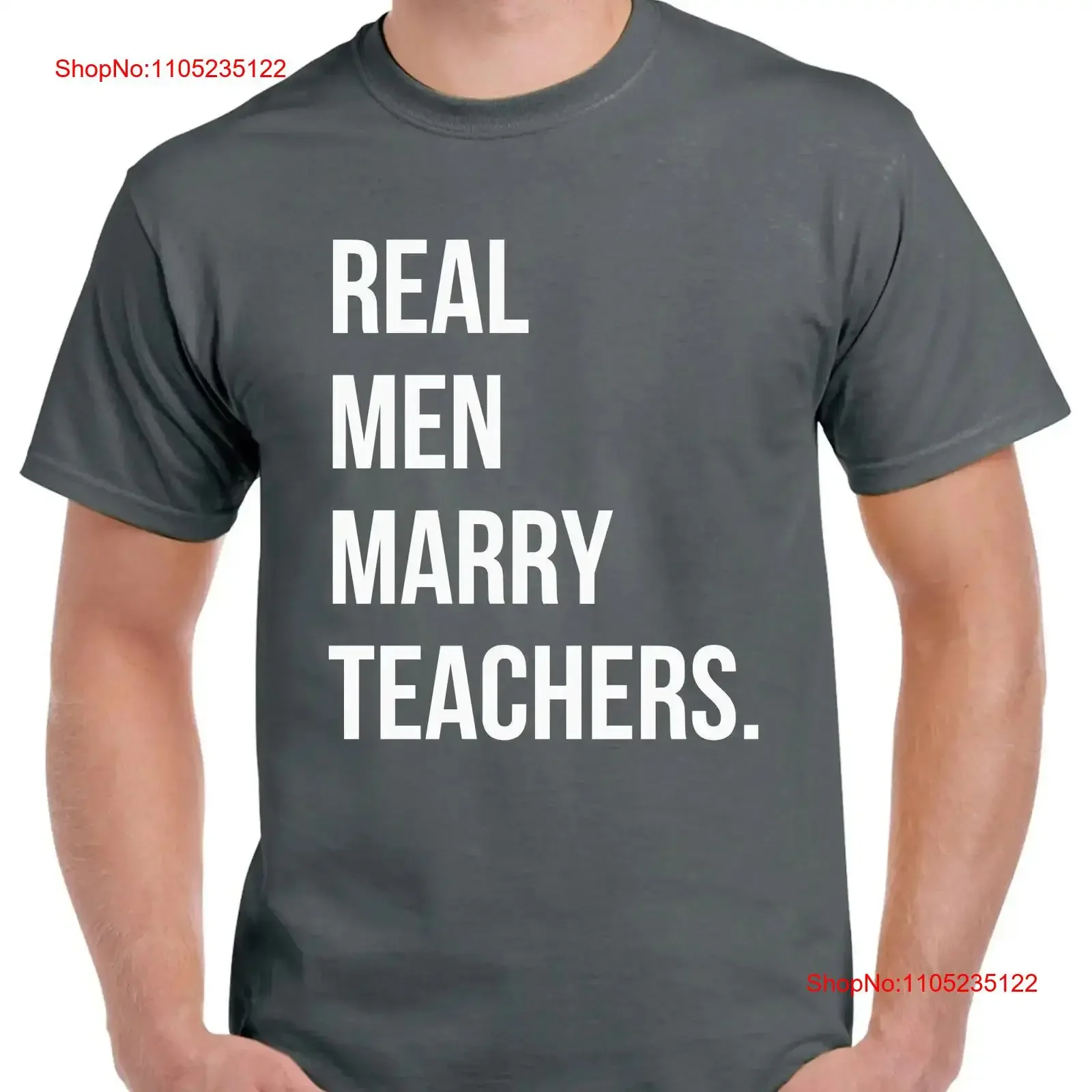 

Teacher T Shirt Idea Real Men Marry Teachers vintage Washed Breathable Casual Stretched Top For Everyday Wear designer clothes