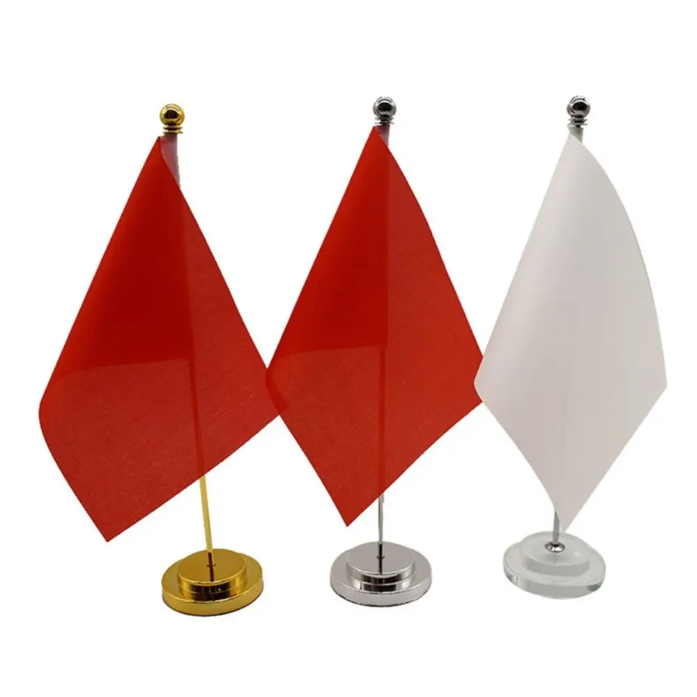 Simple Metal Table Flag Pole Stable Base Desk Ornaments Desktop Flag Holder Nail-Free Flagpole Meeting Room