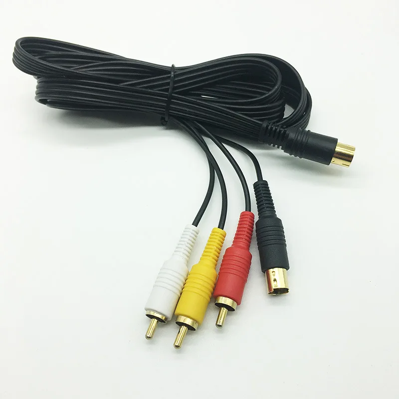 New Gold Plated SAV RCA Audio Video Composite Cable Cord for Sega Saturn S-Video AV Cable