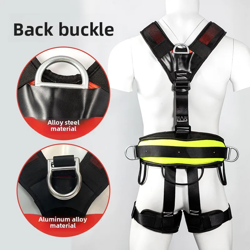 Five-point High Altitude Work Safety Belt Full Body Safety Harness Outdoor Rock Climbing Training Protect Equipment Safety Rope