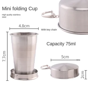Folding Portable Stainless Steel Folding Top Offside Telescopic Glass ordoor Folding Drinkware 75ml/150ml/250ml 10 Main Sales Stainless Bottle - №7