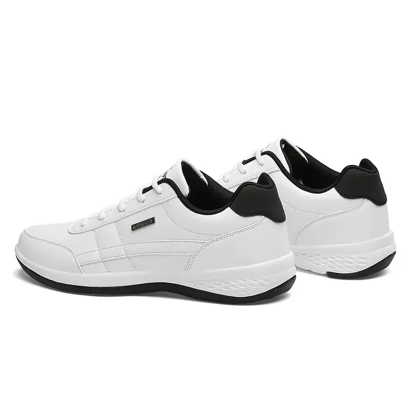 Men Casual Sneakers PU Leather Fashion Lace Up Breathable Walking Jogging Shoes Male Business Sport Leisure Golf Shoes Plus Size