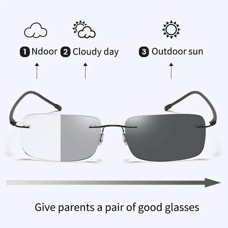 Men Photochromic Multifunctional Reading Glasses Blue Light Resistant Presbyopia Glasses Bifocal Sunglasses  1.0 1.5 2.0 2.5 3.0