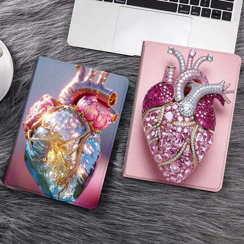

Cherry Love Heart Sparkling Gift For Huawei MediaPad T5 T10s M6 M5Lite SE Honor Tab 5 6 7 V7 V8 X8a X9a Pro Soft Tablet Case