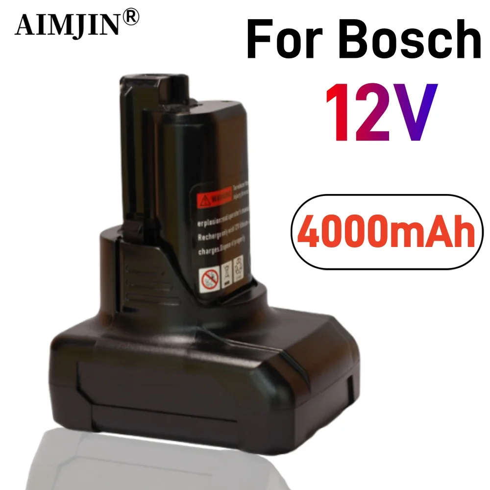 12V 4000mAh Li-ion Rechargeable Battery Pack Replace for BOSCH Cordless Electric Screwdriver BAT411 BAT412 BAT412A