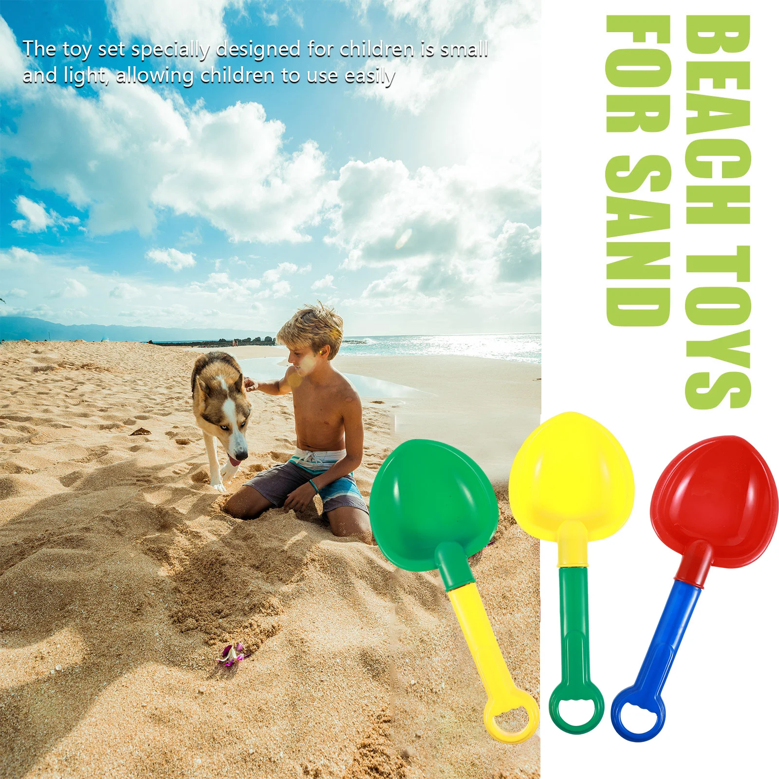 3 szt. Plastikowe łopatki plażowe, pogrubione, małe, lekkie, dla dzieci, zabawka do piasku, łopatka do kopania, zabawka do zabawy w piasku
