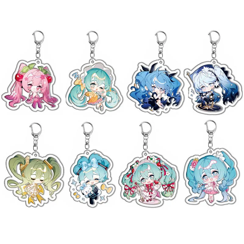 

HATSUNE MIKU Princess Acrylic Keychain 55mm Anime Cartoon Key Holder Virtual Idol Gift