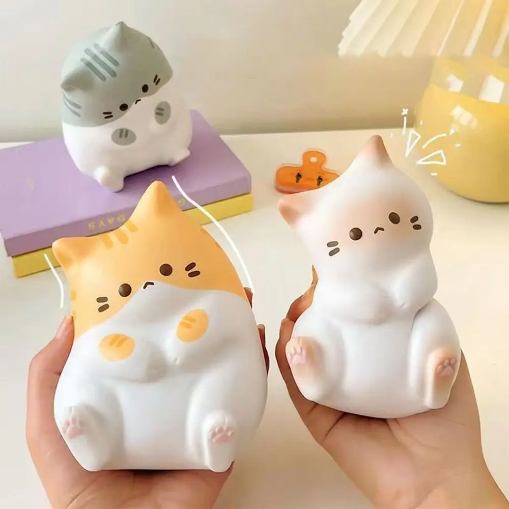 Juguete Blandito Anti Estrés para Gatos, de PU de Levantamiento Lento, Bolas Antiestrés, Adornos de Mesa de Dibujos Animados, Juguetes Blanditos para Aliviar el Estrés