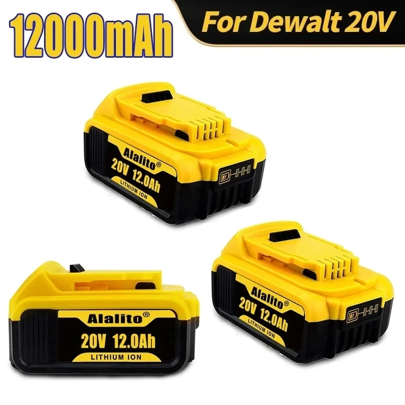 2024 20V 12.0Ah Battery Power Tool Replacement for DeWalt DCB205 DCB 206 DCB181 DCB182 DCB200 20V 8A 12A 18Volt 20v Battery