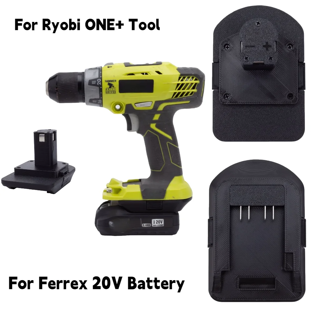 Adapter/Converter for Ferrex 20V Li-ion Battery To DeWalt/Makita/OZITO/Milwaukee/BOSCH PBA/PARKSIDE X20V/Ryobi ONE+ 18V Tools