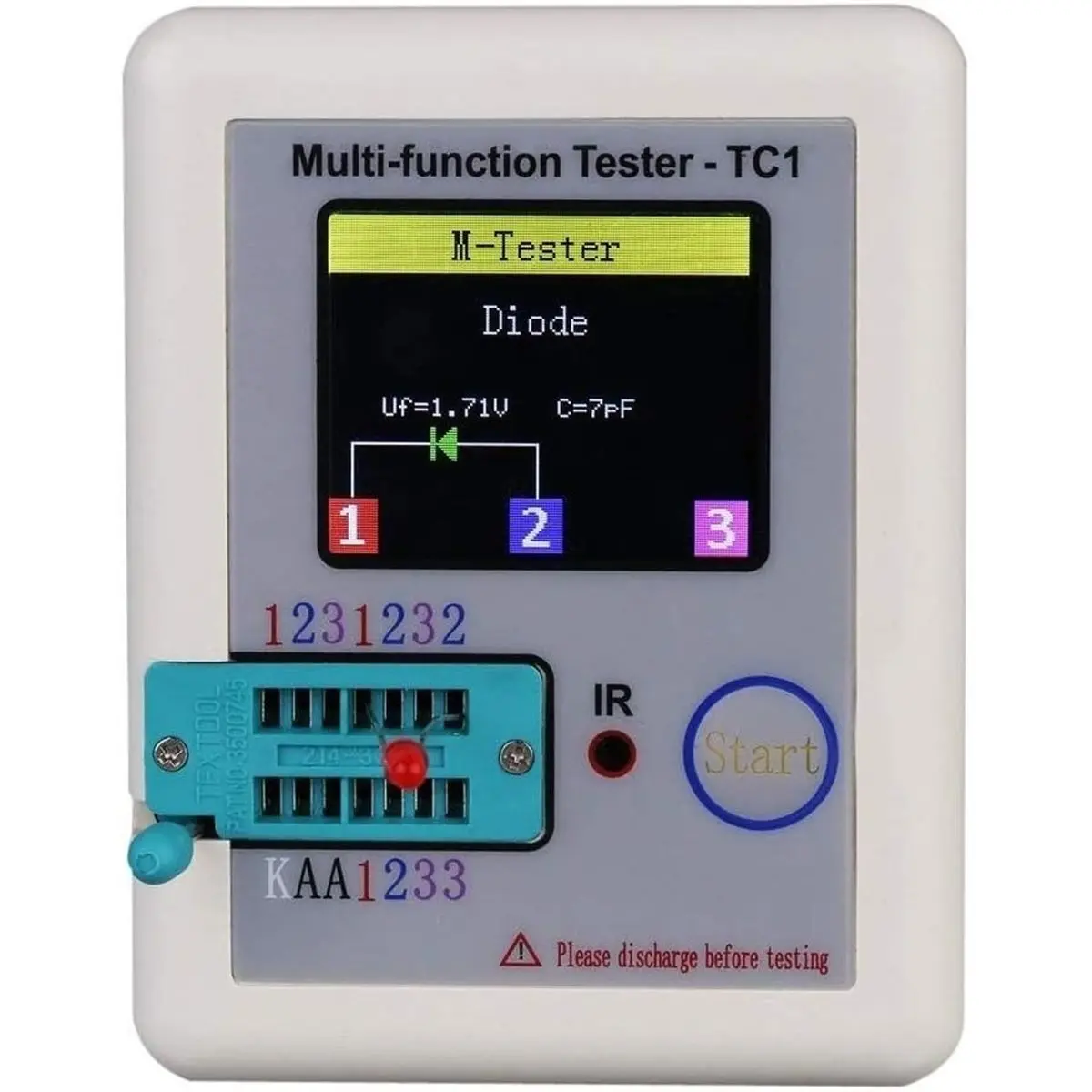 A86G Multi-Functional TFT Backlight Transistor with Colorful Display -TC1 for Triode Diode Capacitor Resistor Transistor