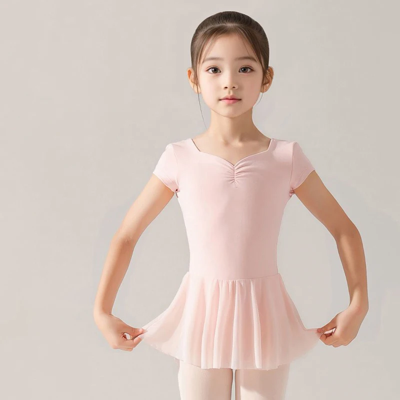 

Гимнастический костюм, костюм для танцевальных тренировок, балетный костюм, цельный костюм с короткими рукавами, костюм для экзаменов по танцам