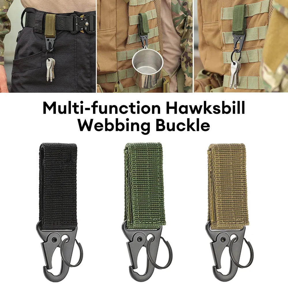 

1 Pc Eagle Mouth Buckle Webbing Belt Triangle Outdoor Climbing Carabiner Keychain Clip Nylon Camping Supplies Belt Buckle