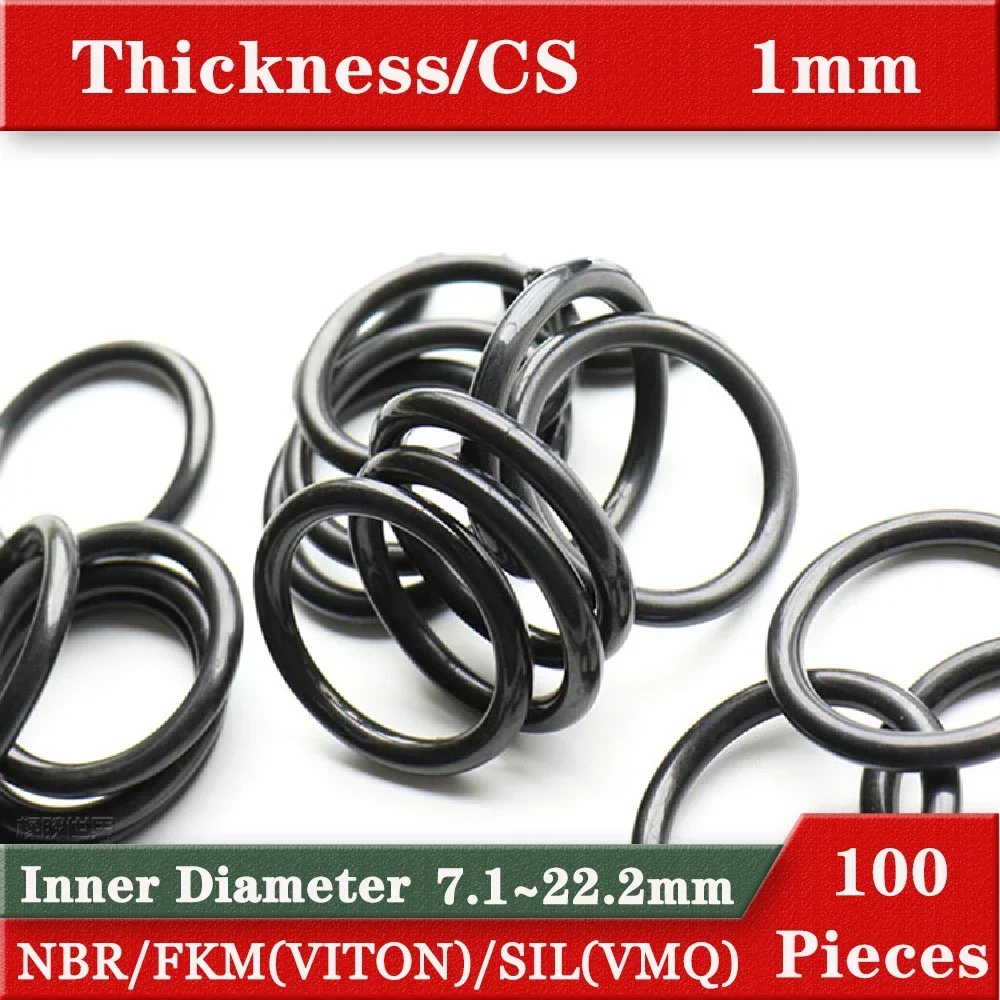 Oring  Gaskets Cross Section 1mm Rubber seals gasket Material NBR70 Silicon FKM VITON O Ring Car washers proof oil resistance