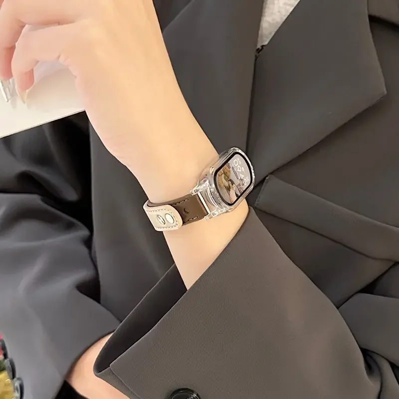 Leather Loop Strap for MiBand 9 Xiaomi Smart Band Fashion Band for Xiaomi Miband 8 7 6 5 NFC Global Version Replace Accessories