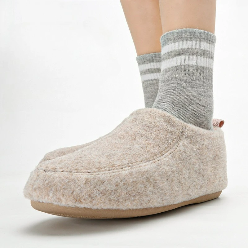 Comwarm Men Warm Non-Slips Slippers Cozy Casual Indoor Outdoor Flats Slides Plush Bedroom Warm Shoes Male Soft Sole Home Shoes