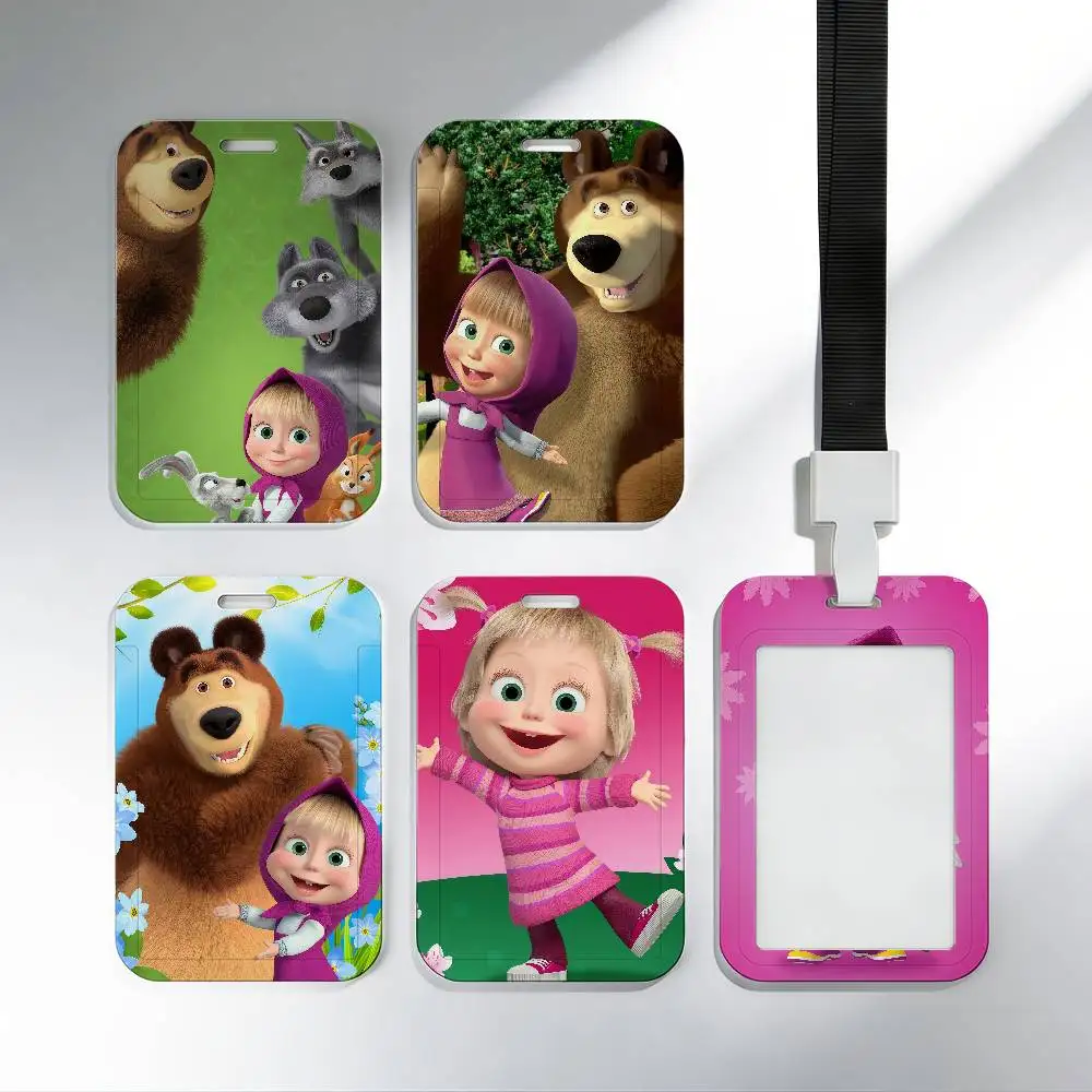 

Держатель для бейджа/пропуска с изображением Маша и Медведи, с прозрачным окошком, для подарка, офиса, школы
