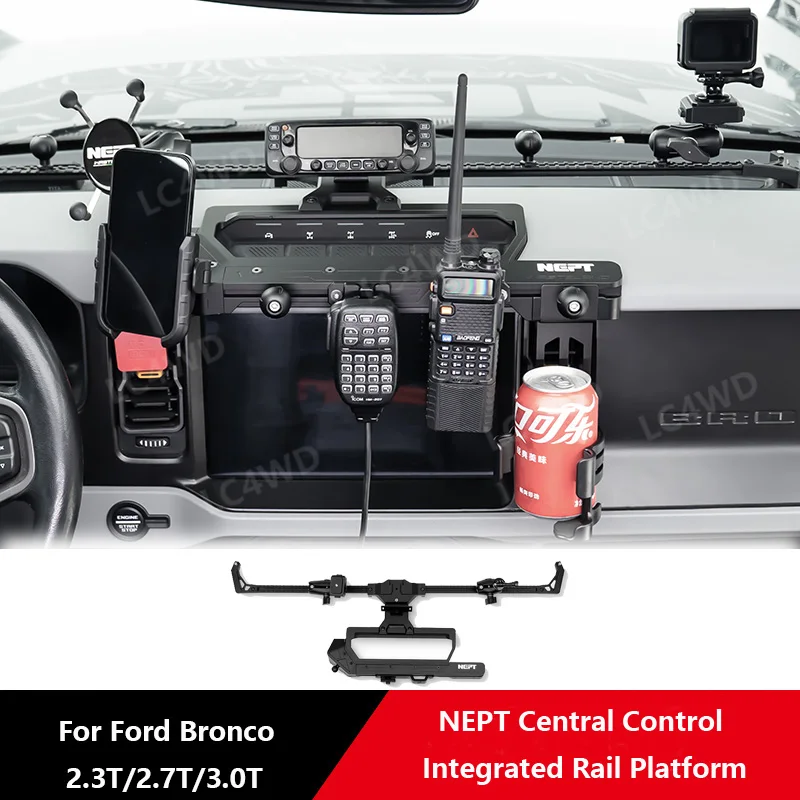 Off Raod 4X4 Interior Accessories Aluminium Central Control Integrated Rail Platform For Ford Bronco 2.3T,2.7T,3.0T (Not Sport)