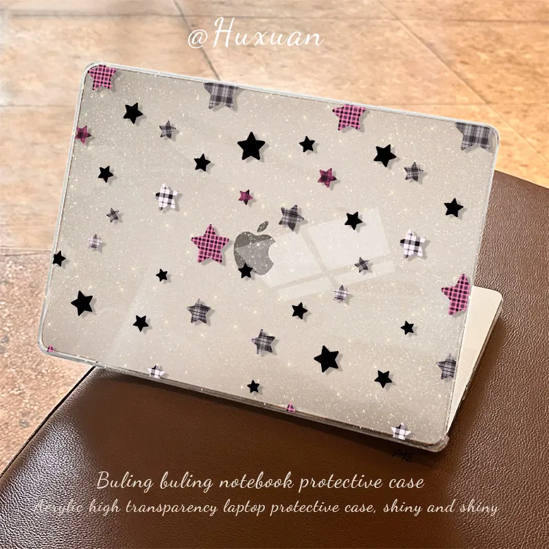 Plaid Star Heat Dissipation Shining Laptop Case For Macbook Air 13.6 M4 NEO 15 M3 Cover For Mac Book Pro 13 M1 M2 14 M4 M5 16