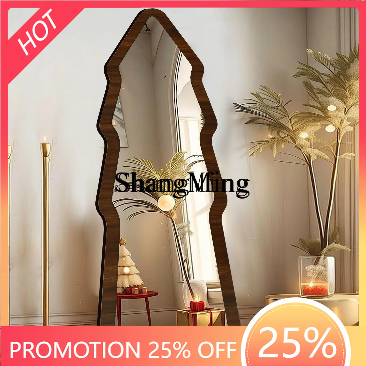FG full-length mirror pine tree special-shaped wall hanging whole body anti-drop and explosion-proof   decorative mirror