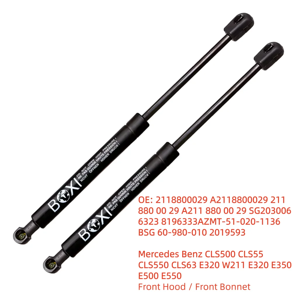 2 szt. Amortyzatory maski przedniej 2118800029 do Mercedes Benz CLS500 CLS55 CLS550 CLS63 E320 W211 E320 E350 E500 E550