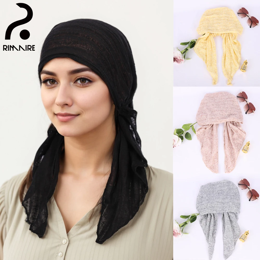 Designer Women Solid Muslim Inner Caps Newest Turban Hats Islam Ladies Muslim Headband Shawl Wraps Party Gift Wholesale RIMAIRE