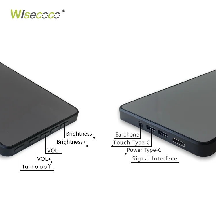 7 "1080P Di Động Màn Hình 1920*1080 FHD RGB IPS Màn Loa Lắp Sẵn Incell Điện Dung cảm Ứng Ốp Lưng USB-C Điện Thoại Android