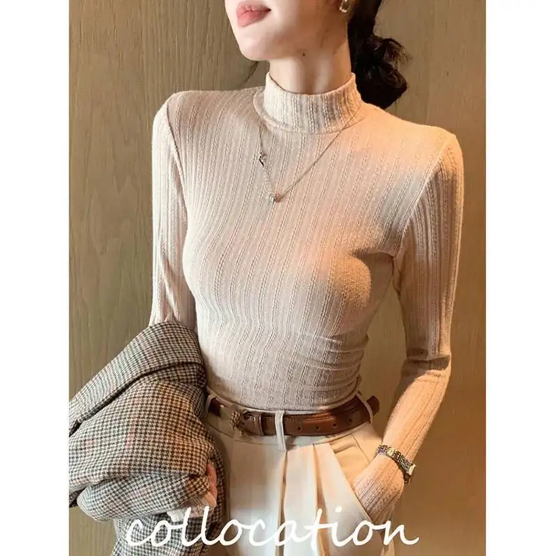 

Autumn Winter Turtleneck Sweater Pullover Women Long Sleeve Slim Basic Knitted Jumpers New Solid Simple Soft Knit Sweaters