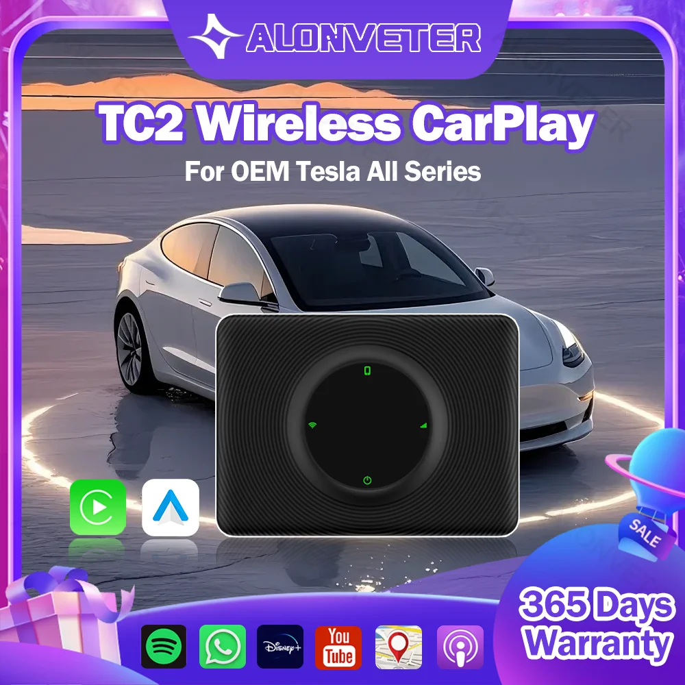 

CarlinKit Wireless CarPlay Android Auto For Tesla Model 3 Model X Y Model S Auto Connect Siri Voice Assistant Spotify Waze 5G BT