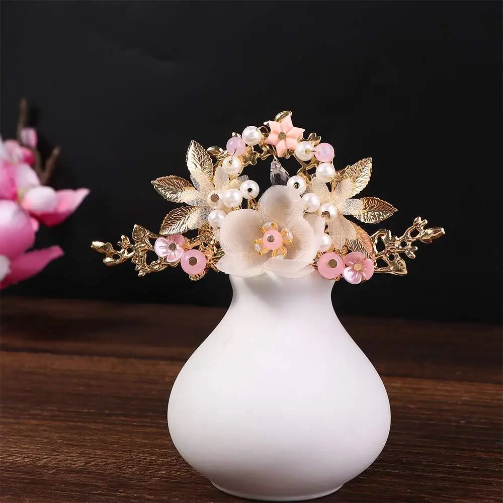 Hair Clips Headpiece Handmade Fashion Tassel Flower Crystal Hair Comb Headwear Sets Hanfu Hair Stick Earrings