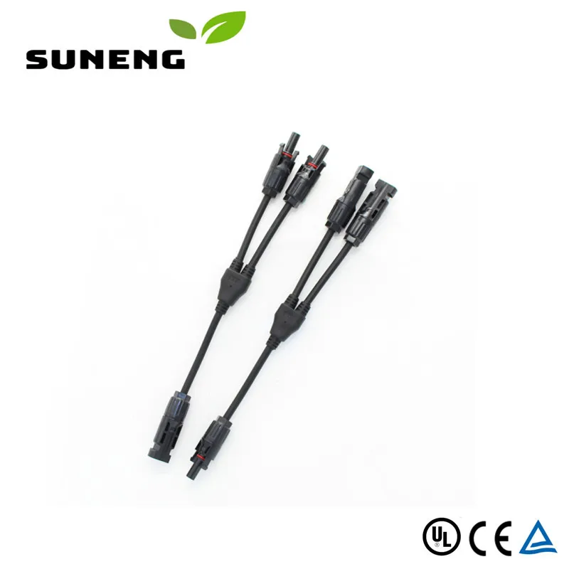 Solar Photovoltaic Panel Adaptor Cable connector 1 to 2  Parallel Connection of Battery Plate Assembly Y branch Solar Connectors