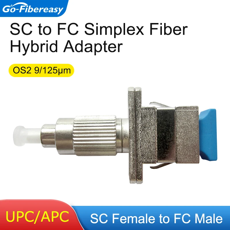 

Fiber Optic Connector SC Female to FC Male Simplex Single-mode Hybrid Fiber Optical Adapter UPC/APC FC-SC Fiber Coupler