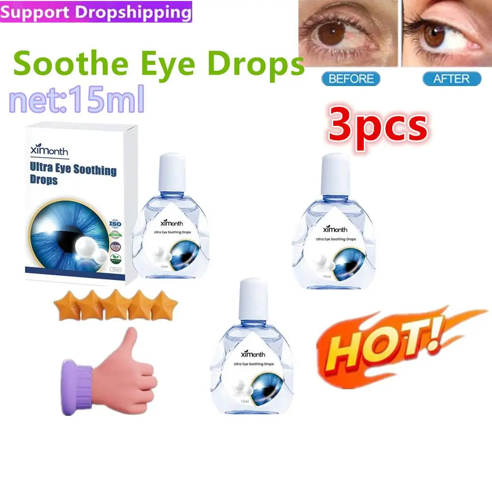 

3PCS Eyesight Improvement 15ml High Quality Eye Drops Relieve Blurred Vision Clean Drop Eyes Detox Discomfort Dry Itchy Liquid