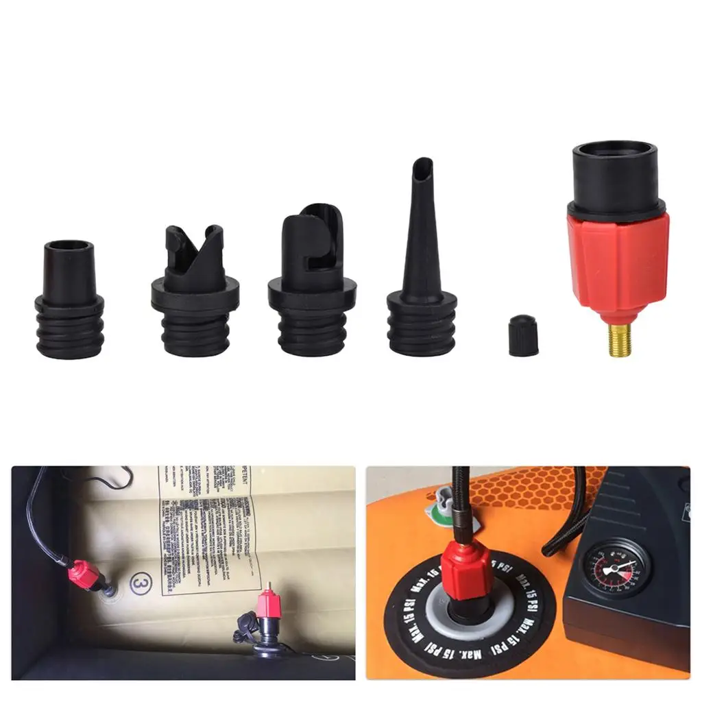 Multifunctional Inflatable Boat Pump Adapter with Four Nozzles for Airbed Canoe Raft Pool Toys and Kayak Valve