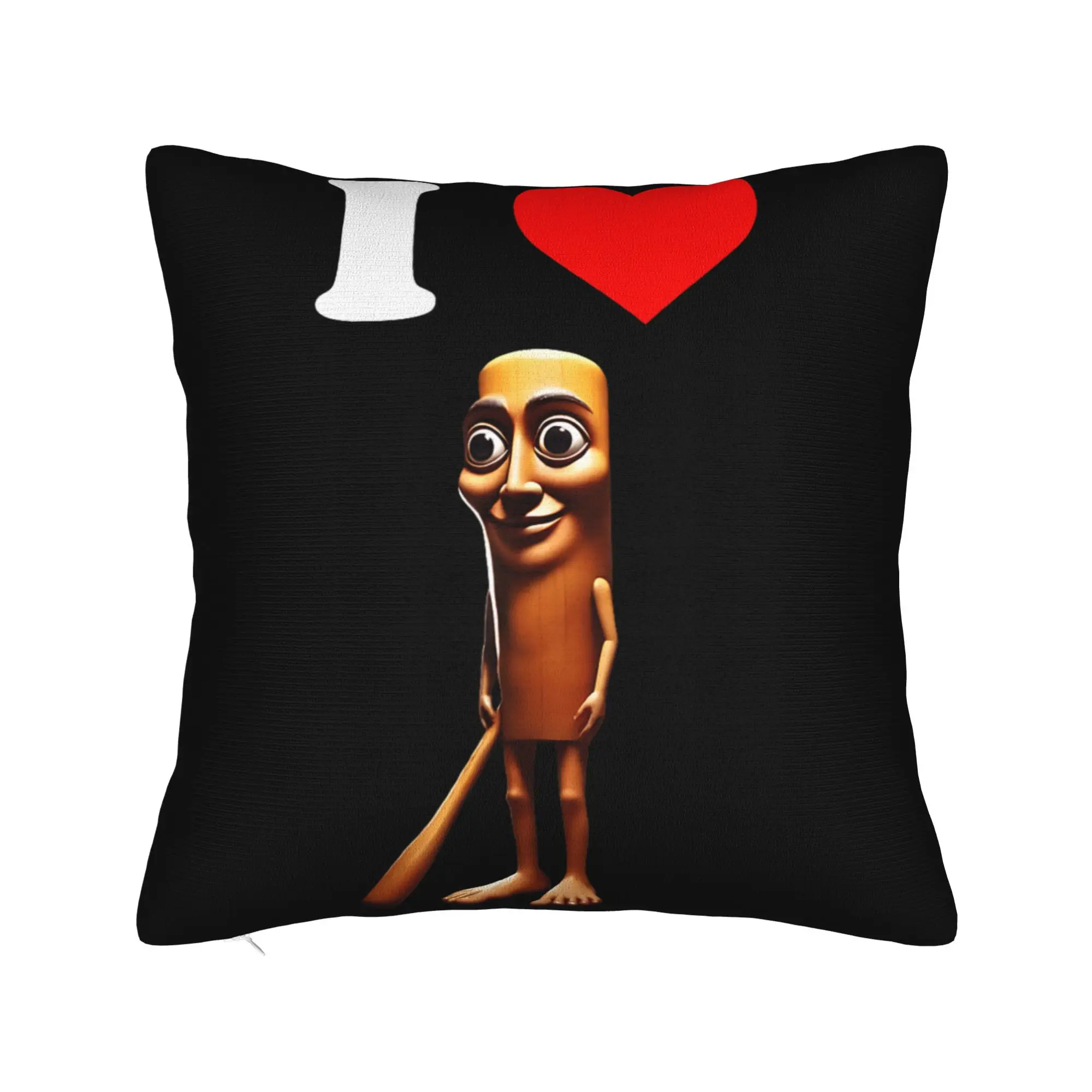 I Love Tung Tung Tung Sahur Funny Italian Brainrot Meme Pillow Case  Comfy Pillow Cover Funny Pillowcases For Sofa Home Decor