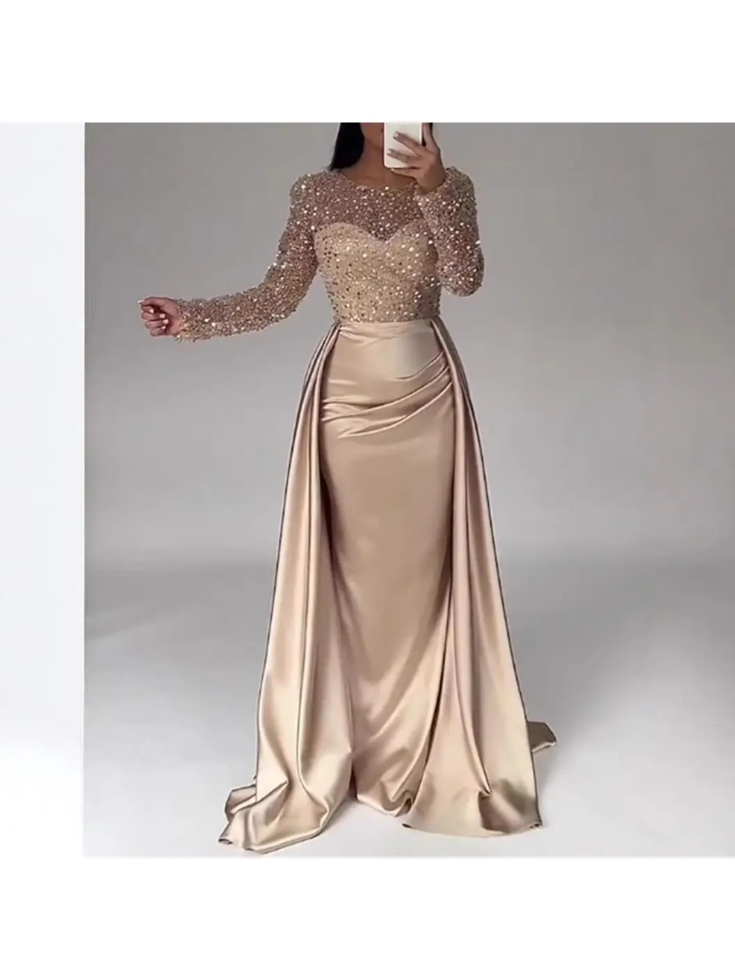 

Вечернее платье с пайетками, длинное, женское, для королевы бала, для ведущей, из полиэфирного волокна