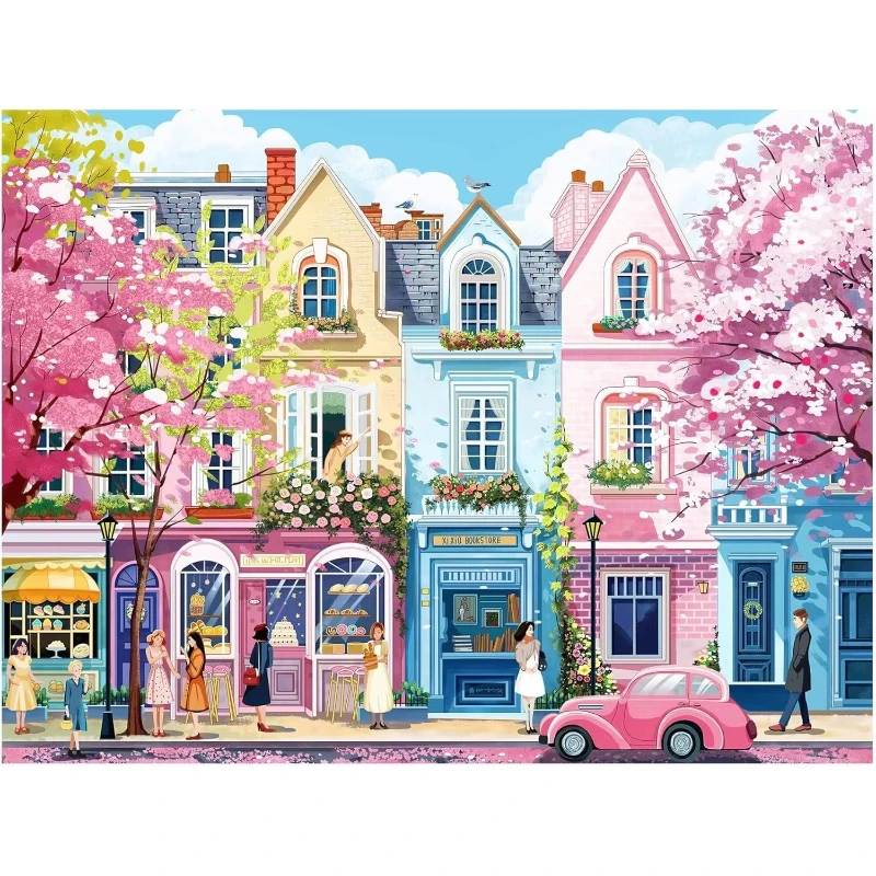 5D DIY Diamond Painting Kit Cozy Romantic Street Scenery Art Full Drill Rhinestone Mosaic Wall Decor Gift for Adults
