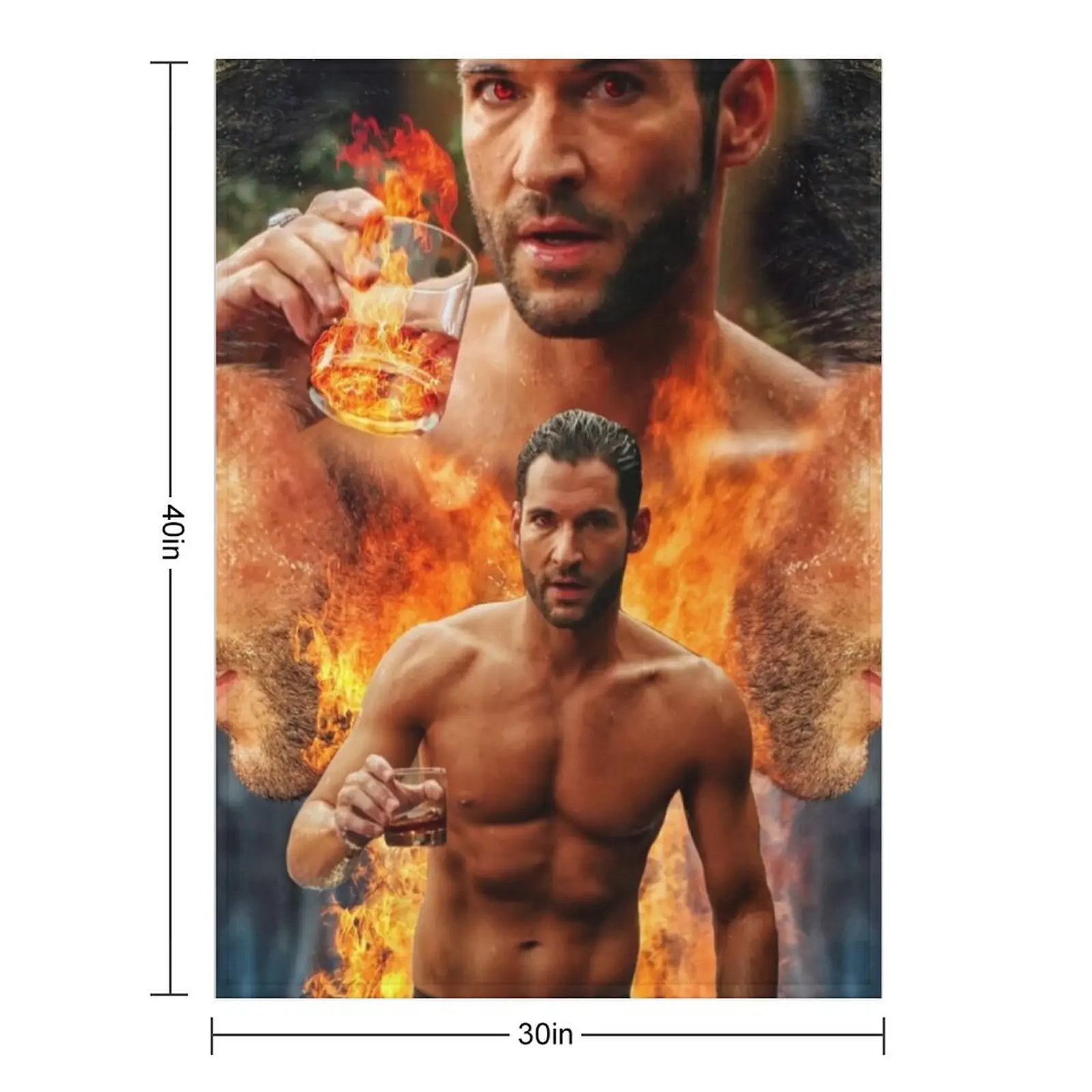 Tom Ellis - Lucifer is Risen Throw Blanket Decorative Sofas Extra Large Throw Decorative Throw Decorative Sofa Blankets