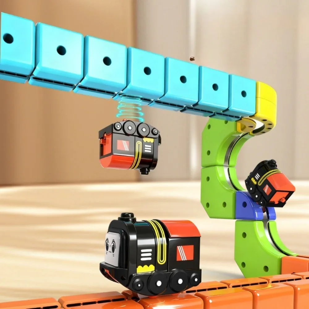 Kinder DIY Montage Nicht-Fernbedienung Magnetische Schiene Racing Auto Spielzeug Labyrinth Lernspielzeug für Kinder Weihnachtsgeschenke