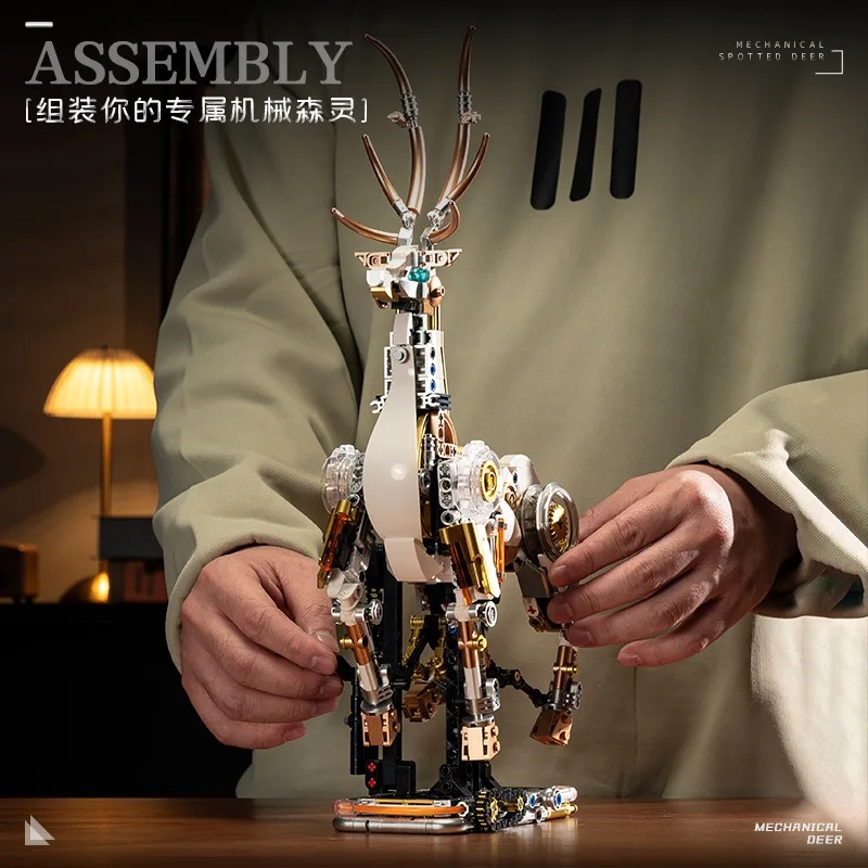 918 stücke Erstaunliche Natur Tier Serie Montage Bausteine MOC Cyber Mechanische Deer Modell Kreative kinder Spielzeug Geschenk