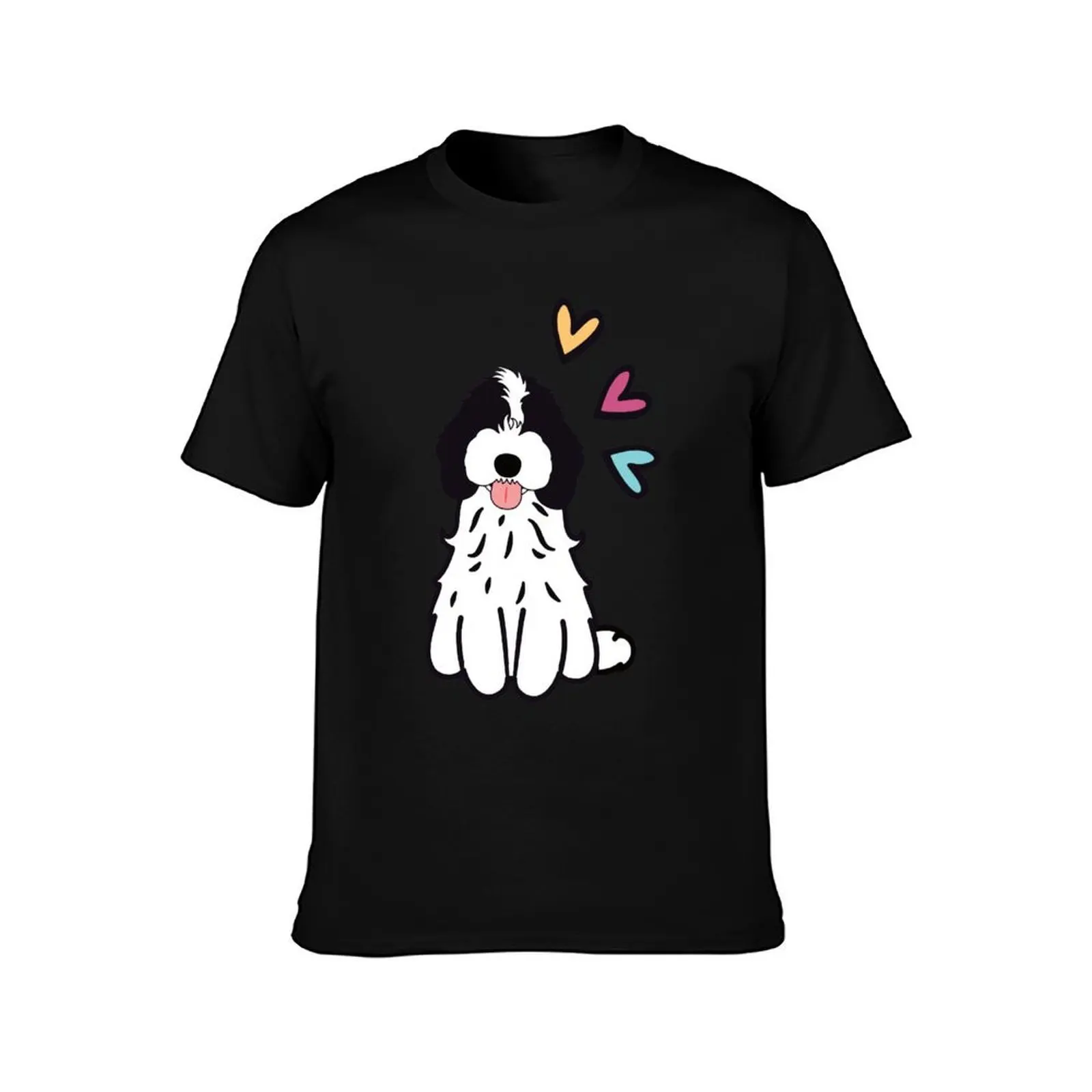 LOVE Black and White Cockapoo Cavapoo Cavoodle T-Shirt Casual All Match Short Sleeve T-Shirt