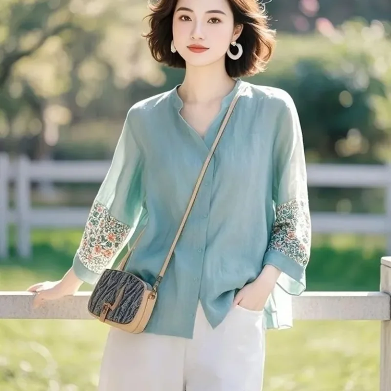 بلوزة حريرية نسائية بياقة على  - مراجعة Silk Blouse Button وسعره