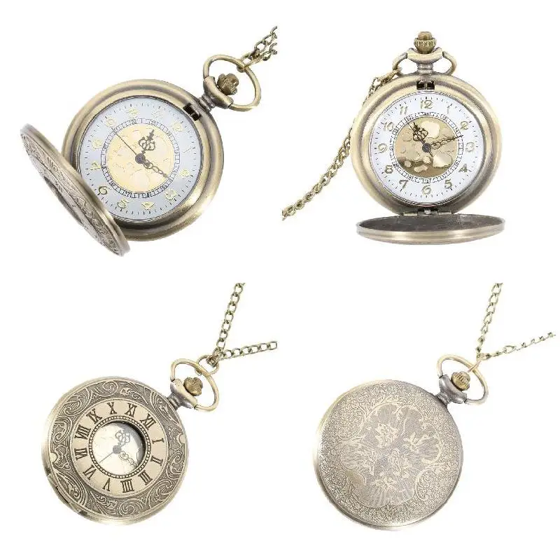 ساعة جيب كوارتز برقم روماني ، عتيقة ، عتيقة ، حقيبة مستديرة ، قلادة ، قلادة ، سلسلة ، ساعة ، هدايا #1