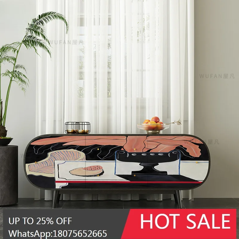 

French Dining Side Living Room Multi-Functional Tea Side Cabinet Household Restaurant Wall Storage Home Entrance Cabinet