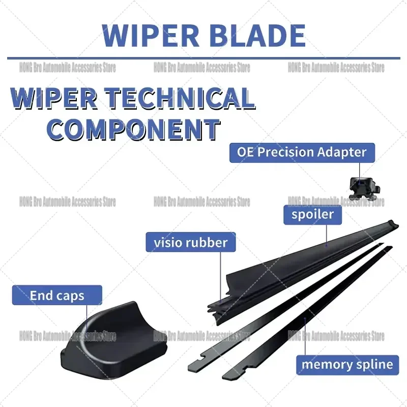 For GAC Trumpchi GS8 MK2 2023 2024 2025 Front Rear Windshield Wiper Blades with Intelligent Water Spray System Auto 5